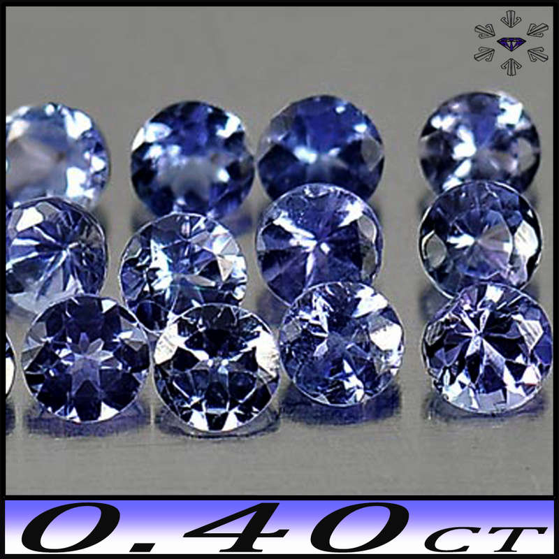 0.40ct Violetish Vivid Blue Tanzanite Parcel - VS - Five Matching Fancy Round Gems