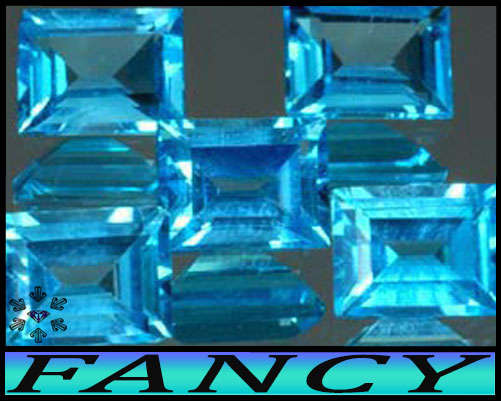 1.23ct Pair Unheated Blue Topaz - VS - Two Matching Brazil Princess Gems