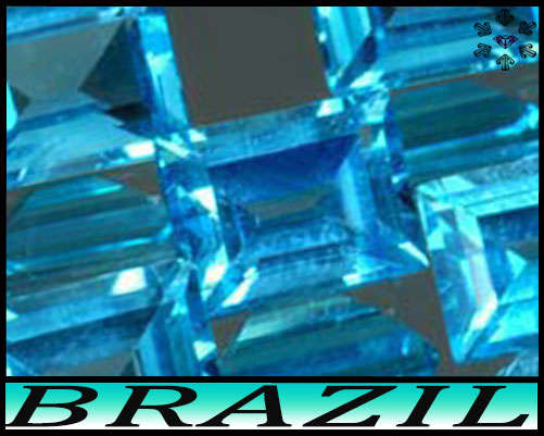 1.20ct Pastel Blue Topaz Pair - VVS - Two Unheated Princess Gems
