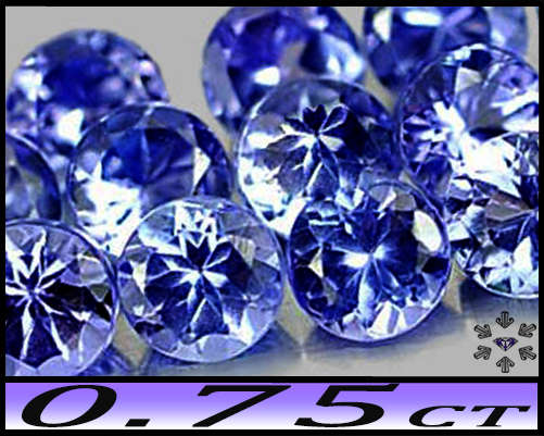 0.70ct Fancy Vivid Blue Tanzanite Parcel - VS - Seven Matching Round Gems