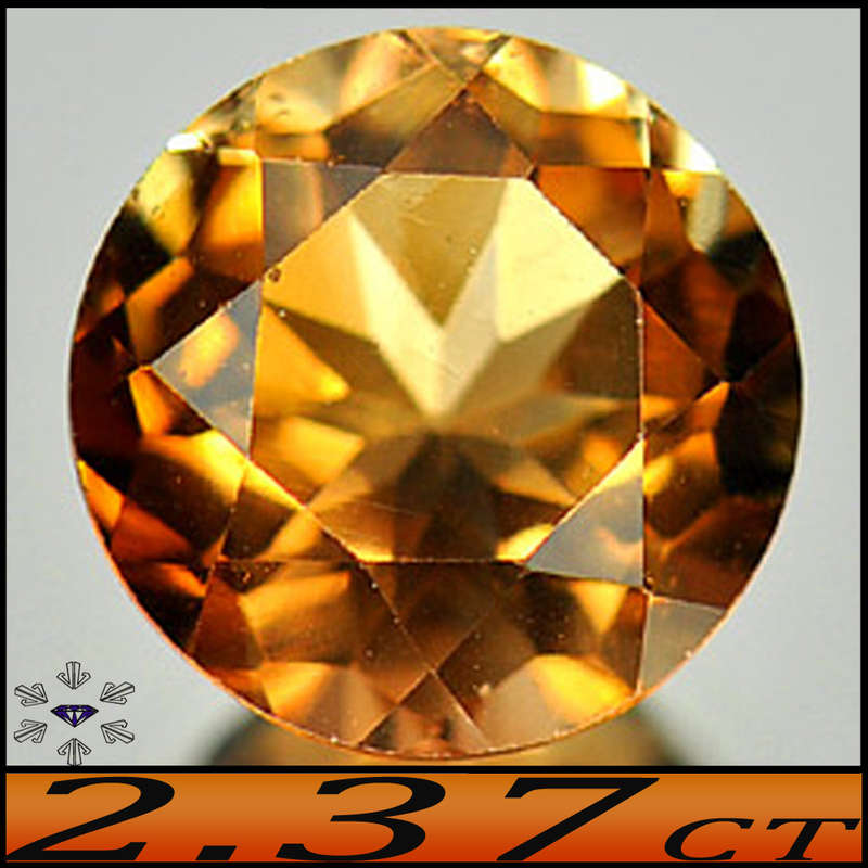 2.23ct Untreated Imperial Topaz - SI - Brazilian Brilliant Round Gem
