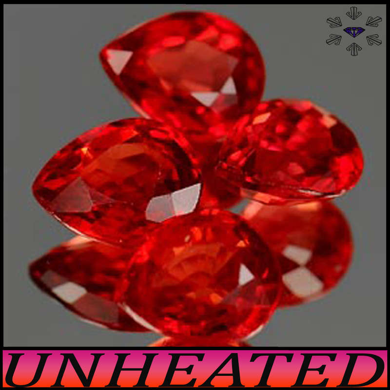 0.40ct Songea Intense Red Sapphire - VS - One Unheated Pear Gem