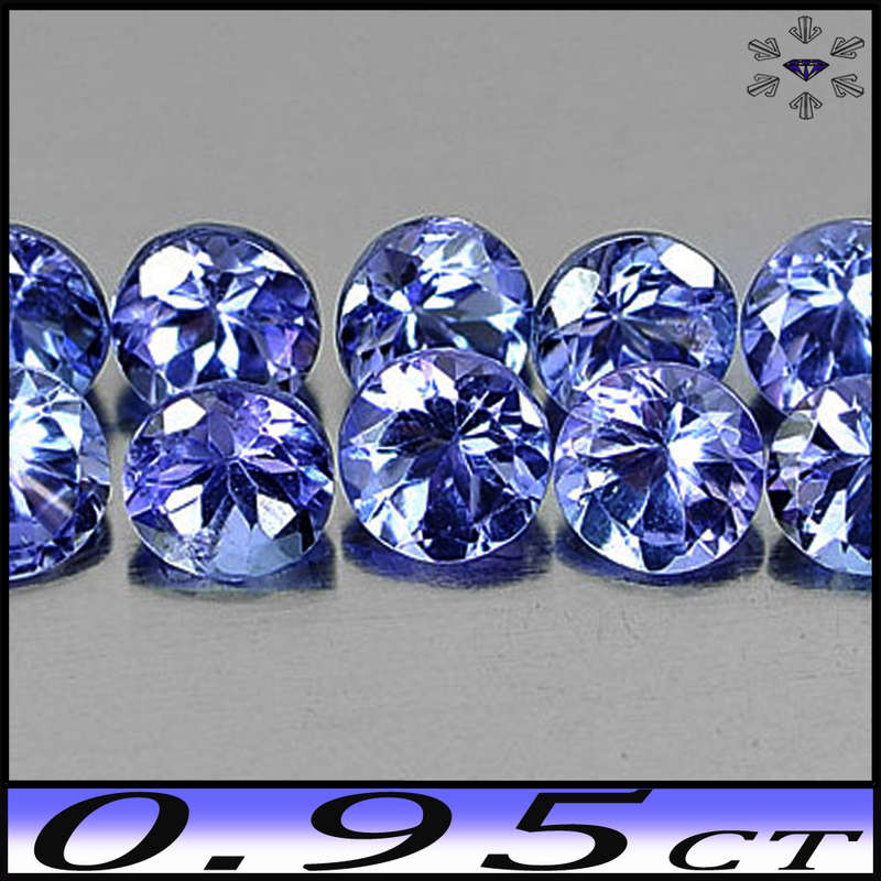 0.95ct Parcel Vivid Blue Tanzanite - VS - Ten Matching Fancy Round Gems
