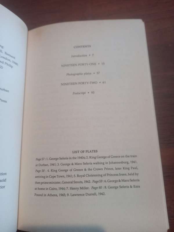 GEORGE SEFERIS: South African Diaries, Poems and Letters - edited by Roy Macnab