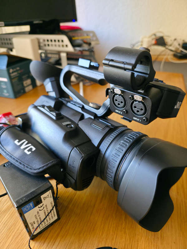 JVC GY-HM250U UHD 4K Streaming Camcorder with Lower-Third Graphic Overlays