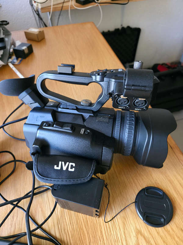 JVC GY-HM250U UHD 4K Streaming Camcorder with Lower-Third Graphic Overlays