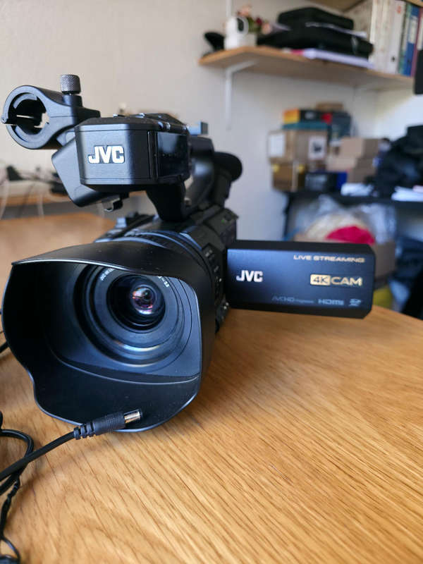 JVC GY-HM250U UHD 4K Streaming Camcorder with Lower-Third Graphic Overlays