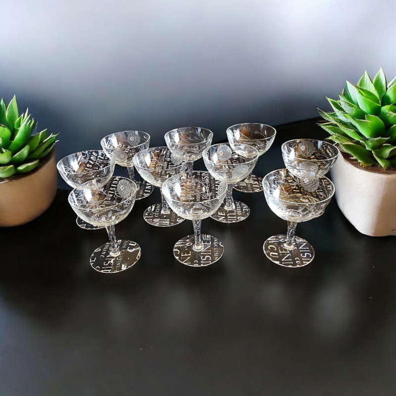 X10  Vintage Champagne Glasses