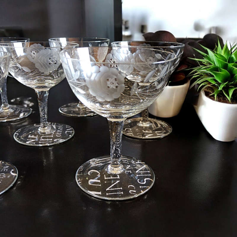 X10  Vintage Champagne Glasses