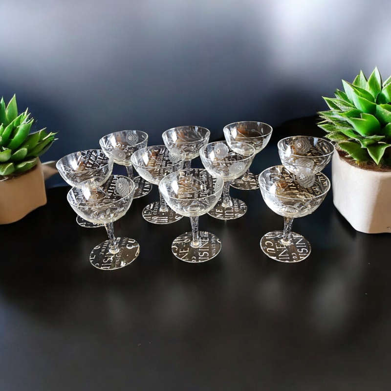 X10  Vintage Champagne Glasses