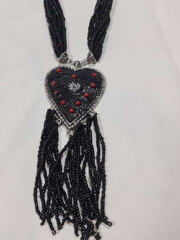 Ethnic black beaded Necklace