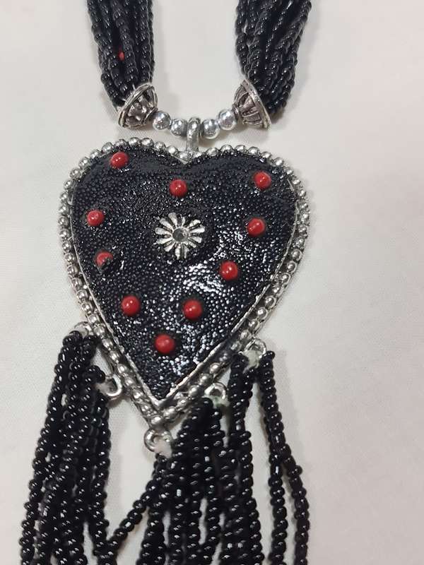 Ethnic black beaded Necklace