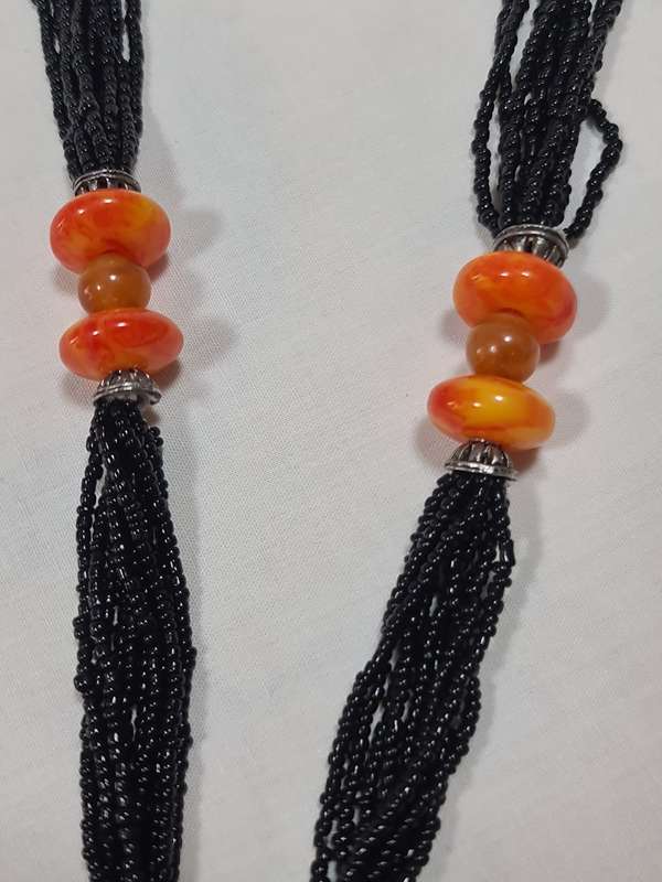 Ethnic black beaded Necklace