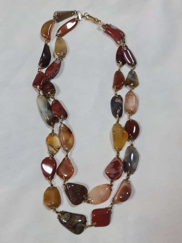Double string Agate Gemstone Necklace