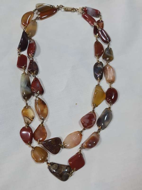 Double string Agate Gemstone Necklace