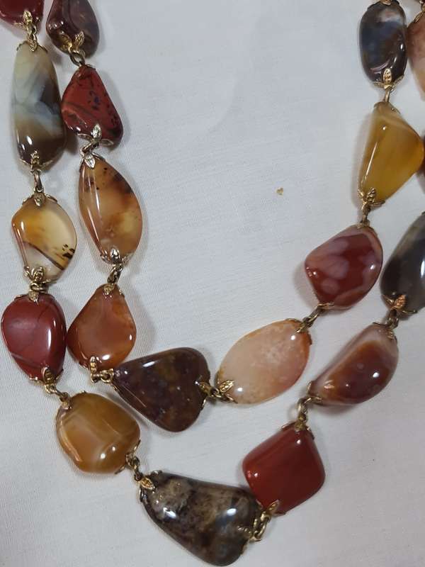 Double string Agate Gemstone Necklace