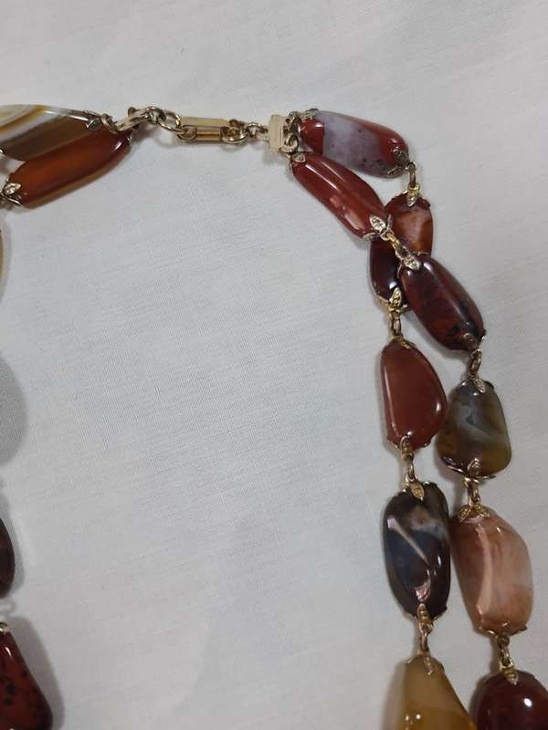 Double string Agate Gemstone Necklace
