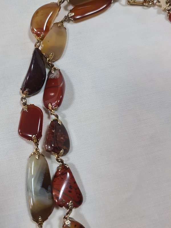 Double string Agate Gemstone Necklace