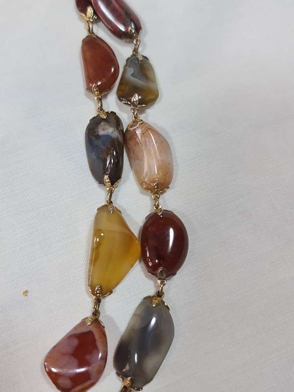 Double string Agate Gemstone Necklace