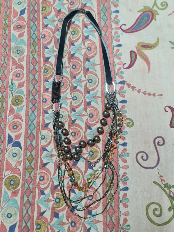 Vintage multi string and velvet necklace