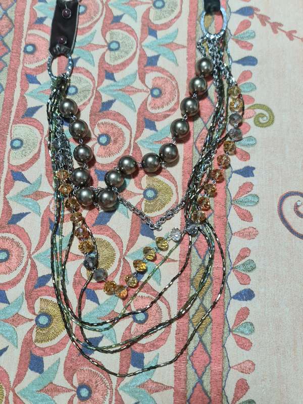 Vintage multi string and velvet necklace
