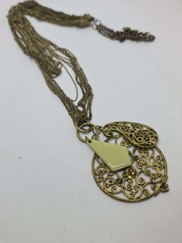 Vintage Gold tone filigree necklace