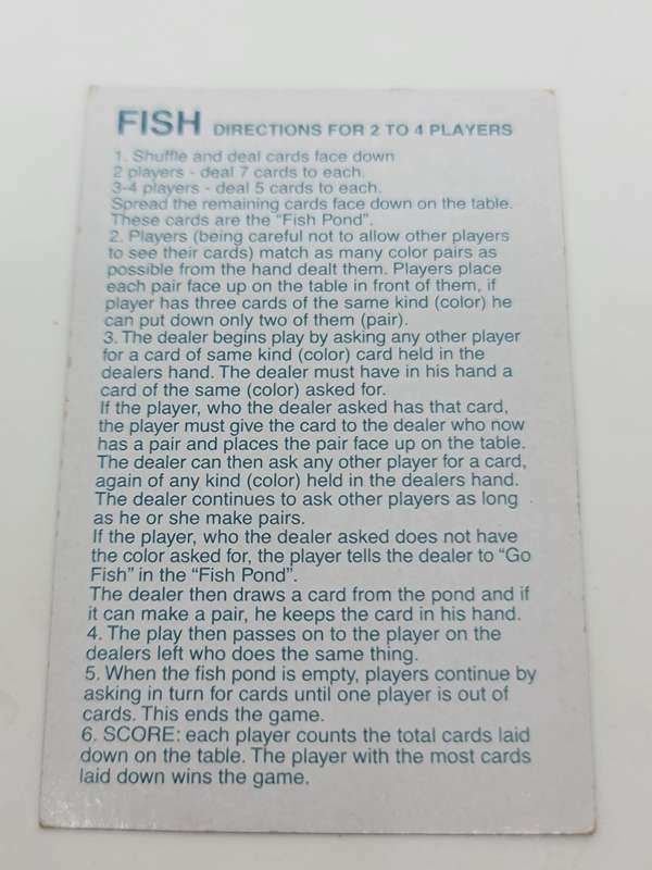 Vintage Fish card game