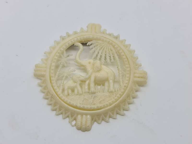 Plastic Elephant Brooch