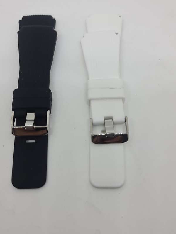 Black and white rubber watch straps