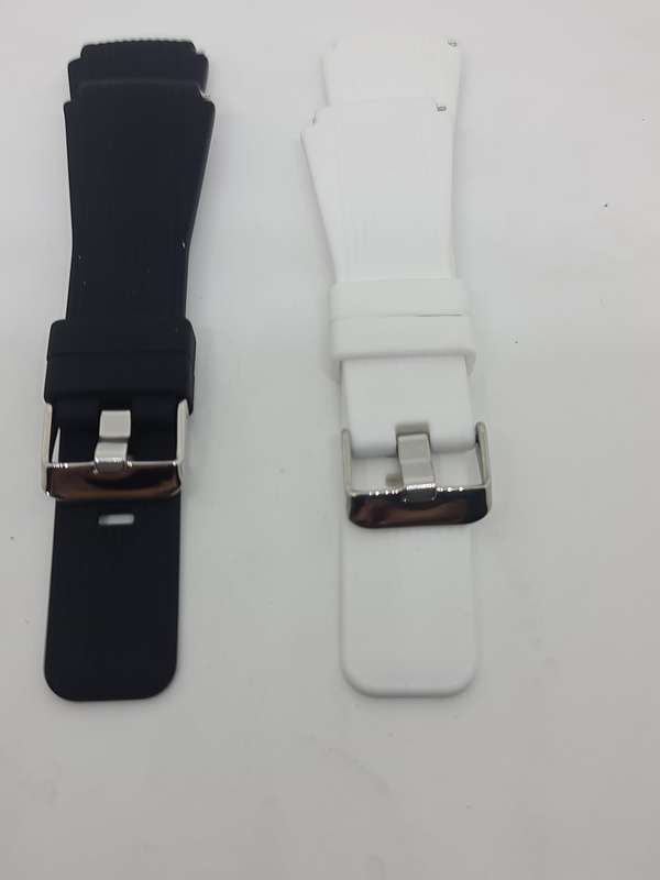 Black and white rubber watch straps