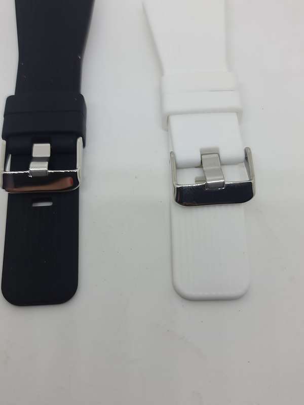 Black and white rubber watch straps