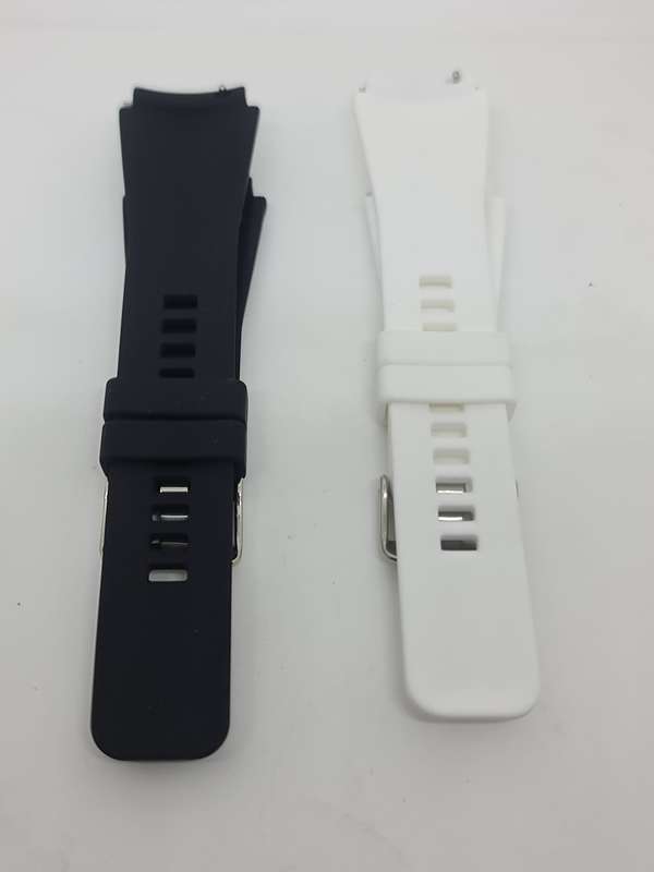 Black and white rubber watch straps