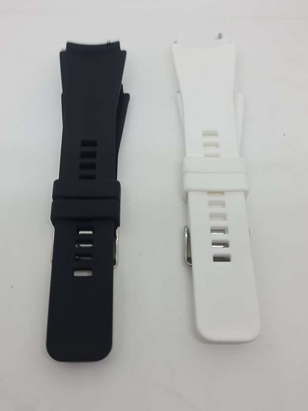 Black and white rubber watch straps