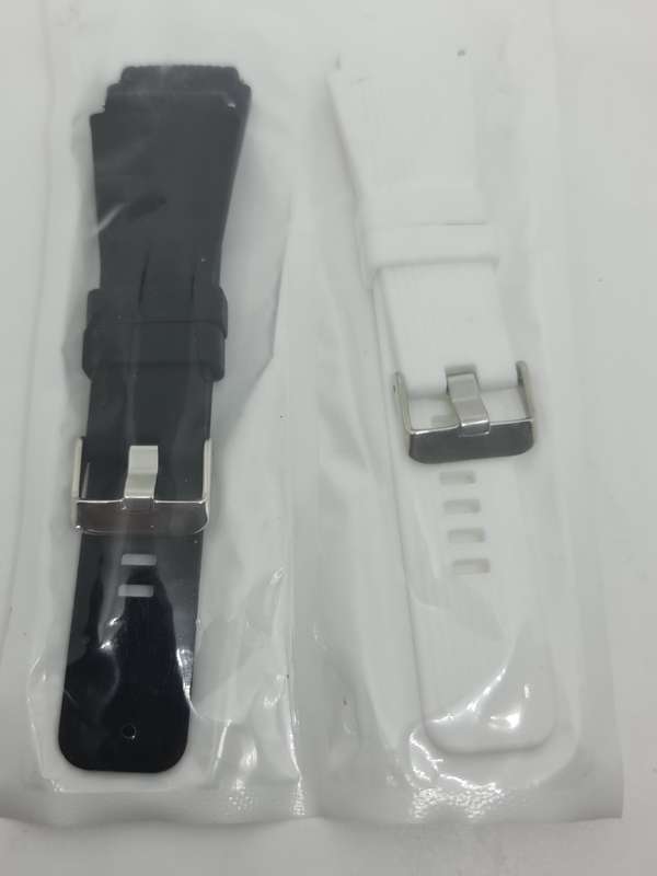 Black and white rubber watch straps