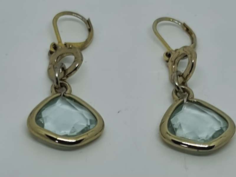 Gold Tone earrings with clear stone