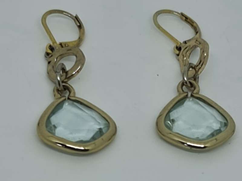 Gold Tone earrings with clear stone