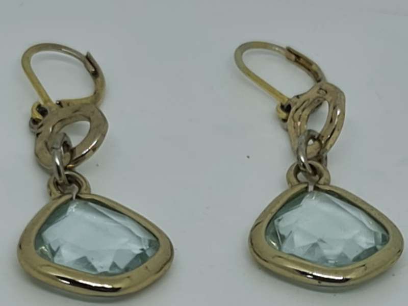 Gold Tone earrings with clear stone