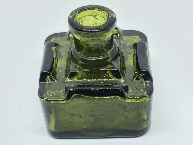 19th Century 4 way green ink bottle