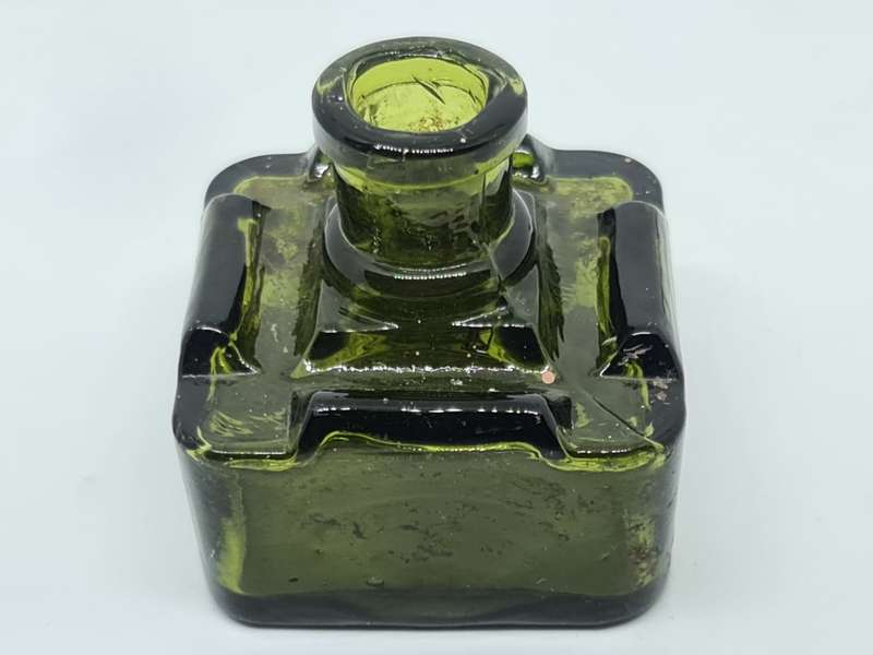 19th Century 4 way green ink bottle