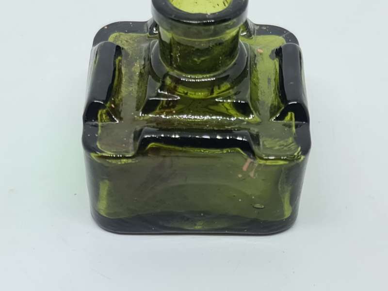 19th Century 4 way green ink bottle