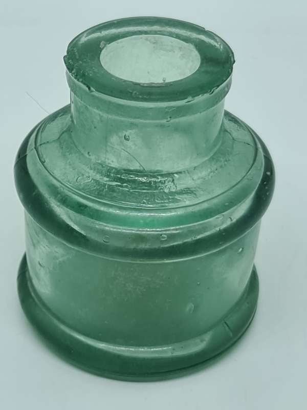 19th century green ink bottle