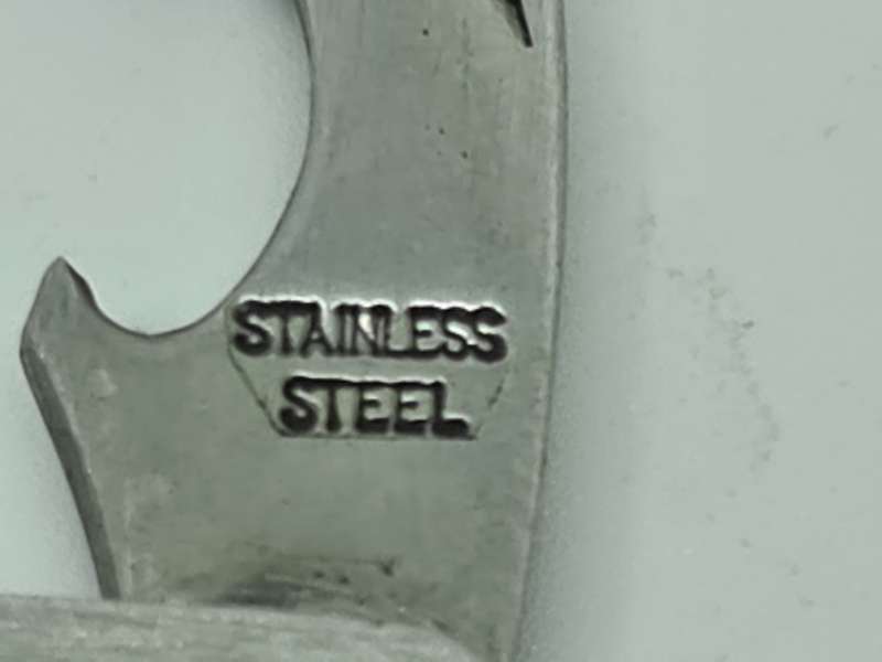 Sheffield England, stainless steel pocket knife with bottle opener