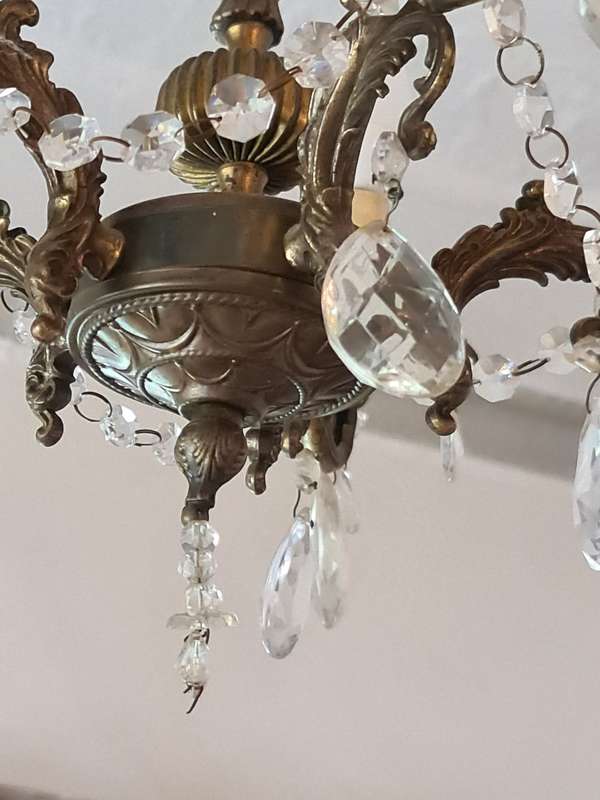 Vintage 5 Arm crystal Chandelier