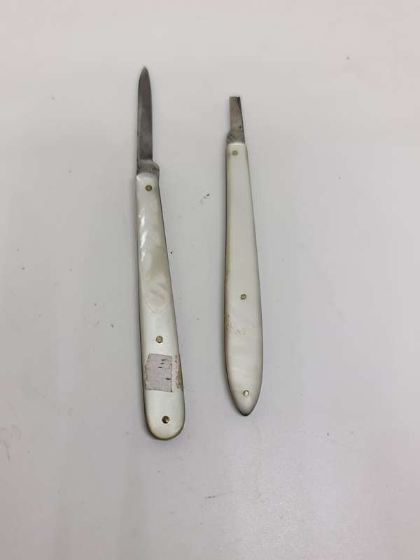 X2 Mother of pearl Pen Knifes