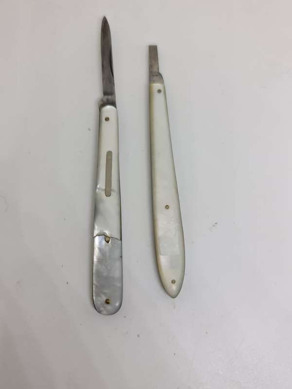 X2 Mother of pearl Pen Knifes