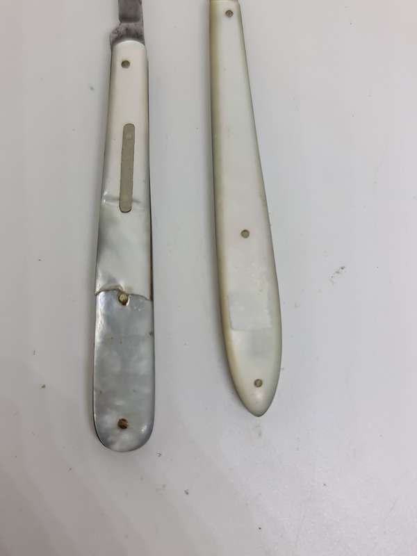 X2 Mother of pearl Pen Knifes