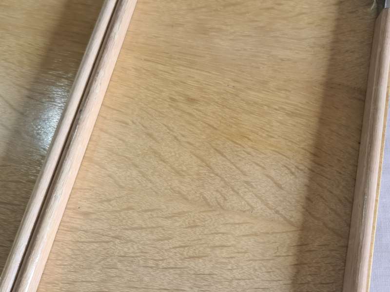 Wood en Chrome fold up serving tray