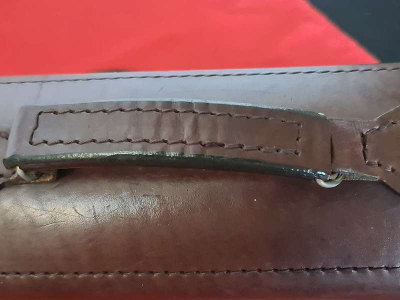 Leather vintage school suitcase