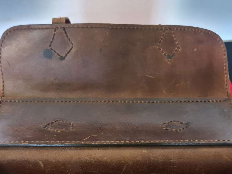 Leather vintage school suitcase