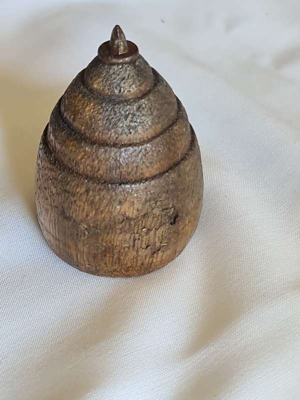 Vintage wood spinning top